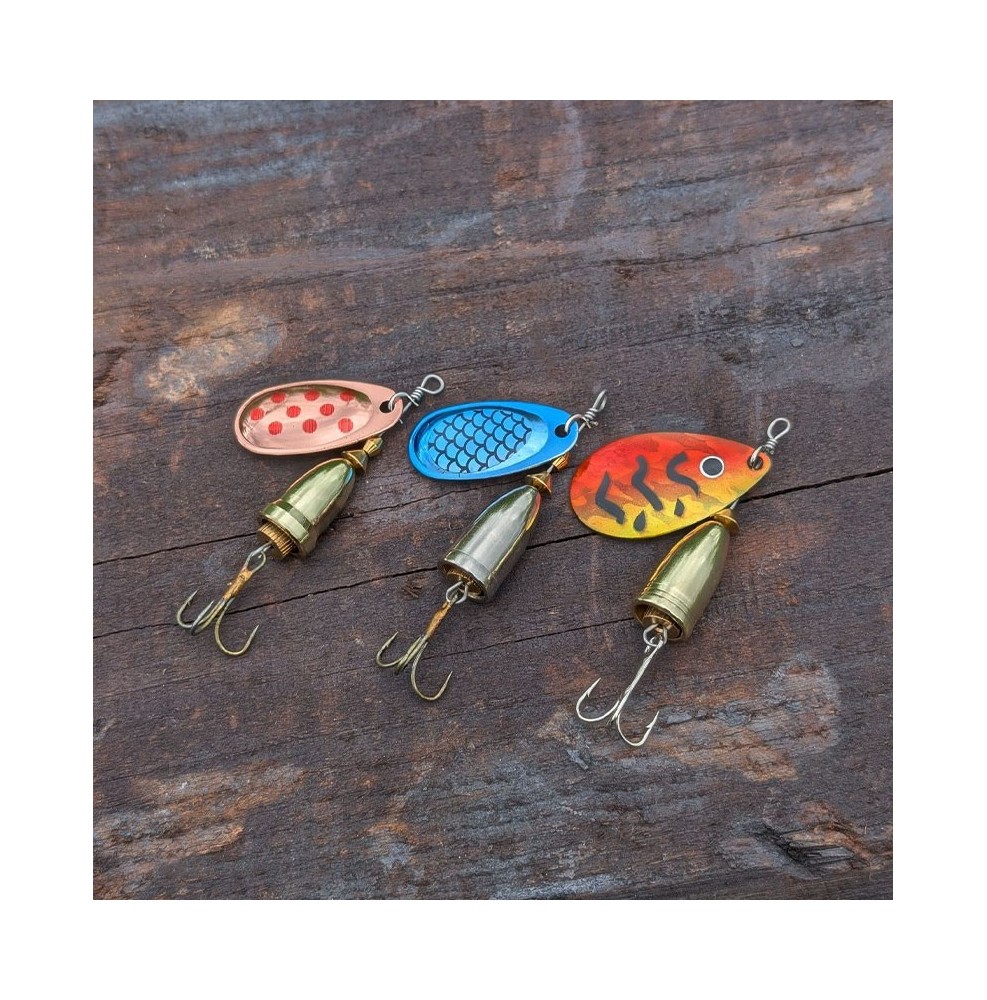 OMNIFISH Spinnare 8g – 3-pack mix för abborre & öring